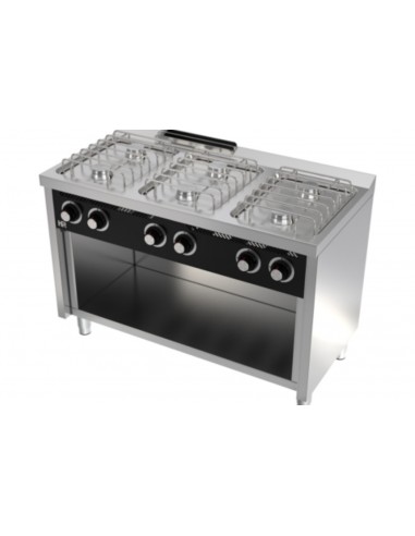 Cocina con estante 6 fuegos Fainca Hr Mod. CB6F600E, a gas