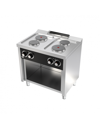 Cocina con estante 4 placas Fainca Hr Mod. CE4P600E, electrica