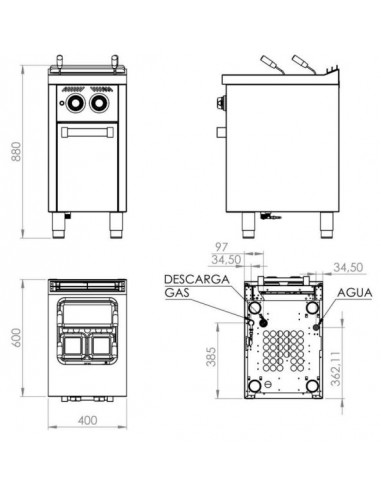 Cuecepastas con estante Fainca Hr Mod....