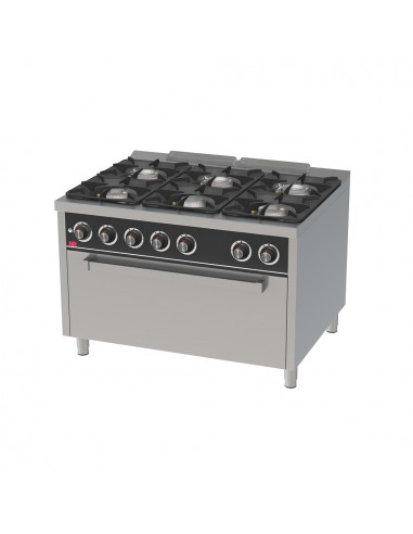 Cocina 6 fuegos con horno maxi Fainca Hr Mod. C6F900HM, a gas