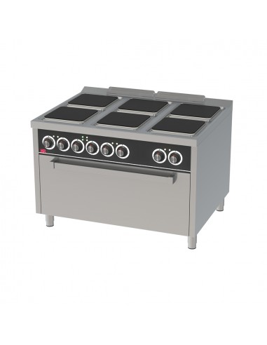 Cocina 6 placas con horno maxi Fainca Hr Mod. CE6P900HM, electrica