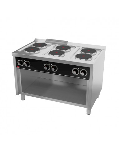Cocina 6 placas con estante Fainca Hr Mod. CE6F750E, electrica