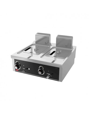 Freidora de sobremesa Fainca Hr Mod. FDG12L12L750S, con grifo a gas