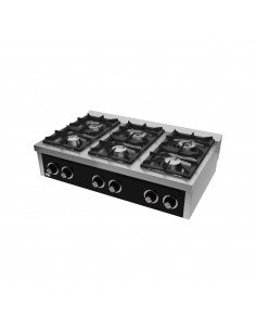 Cocina 6 fuegos de sobremesa Fainca Hr Mod. C6F750S, a gas