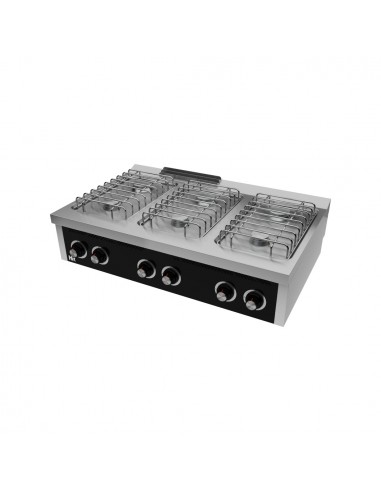Cocina 6 fuegos de sobremesa Fainca Hr Mod. CB6F750S, a gas