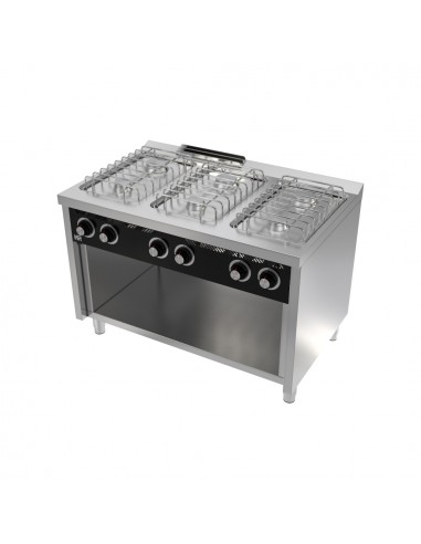 Cocina 6 fuegos con estante Fainca Hr Mod. CB6F750E, a gas