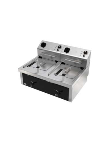 Freidora sobremesa de alto rendimiento Fainca Hr Mod. FD10L10L6M600S, con grifo de vaciado electrica