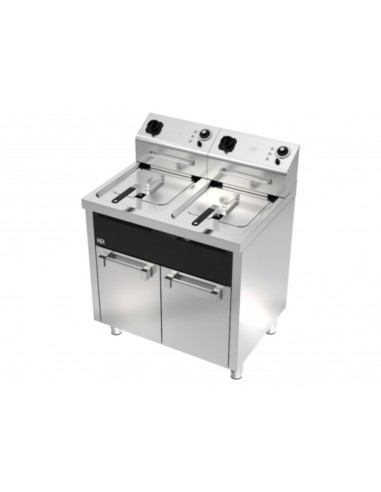 Freidora con estante trifasica Fainca Hr Mod. FD10L10L8T600E, con grifo de vaciado electrica