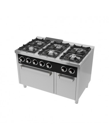 Cocina 6 fuegos con horno Fainca Hr Mod. C6F750H, a gas