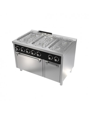 Cocina 6 fuegos con horno Fainca Hr Mod. CB4F750H, a gas