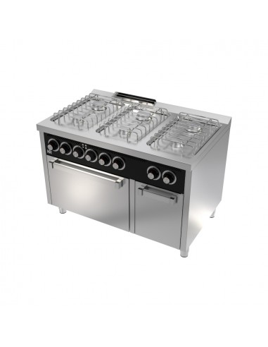 Cocina 6 fuegos con horno electrico  Fainca Hr Mod. CB6F750HE, a gas