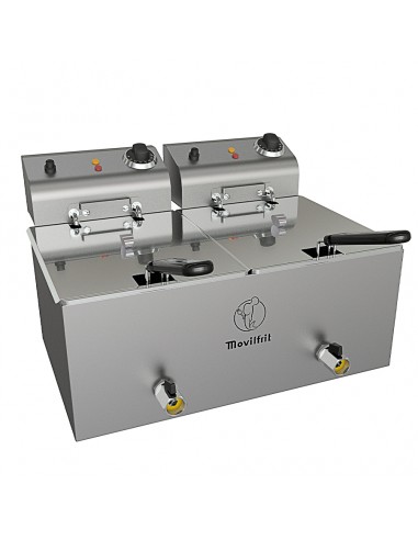 Freidora Movilfrit mod. DC 10+10, electrica con grifo