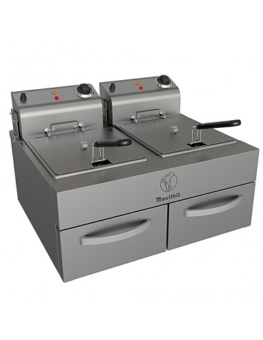 Freidora sobremesa Movilfrit mod. PRO 8+8 230, electrica con grifo