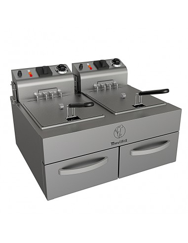 Freidora sobremesa Movilfrit mod. PRO MAX 8+8 230, electrica con grifo