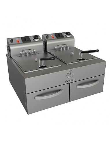 Freidora sobremesa Movilfrit mod. PRO MAX 10+10 230, electrica con grifo