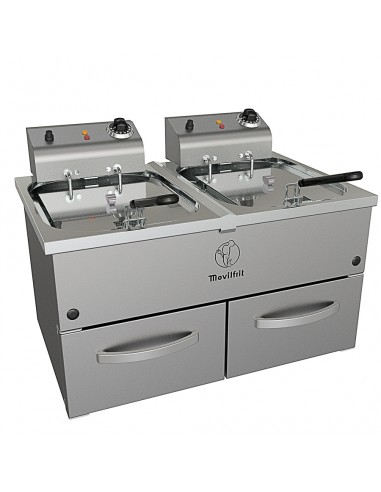 Freidora sobremesa Movilfrit mod. FAP 10+10, electrica con grifo