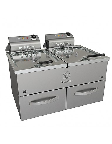 Freidora sobremesa Movilfrit mod. FAP 10+10 MAX 400, trifasica con grifo