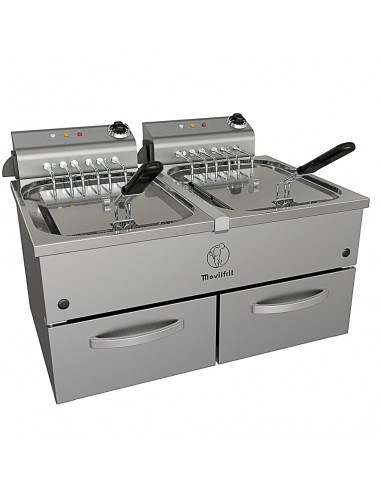 Freidora sobremesa Movilfrit mod. FAP 12+12 230, electrica con grifo