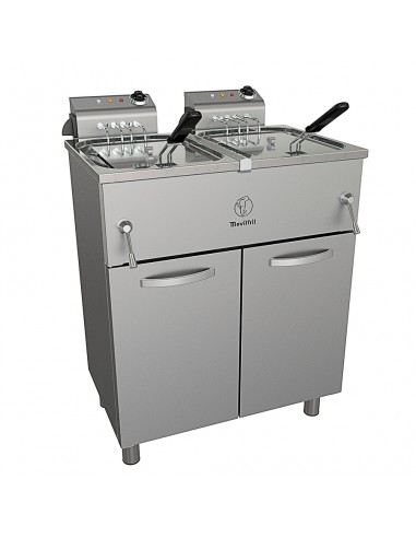 Freidora sobremesa con sistema de elevacion Movilfrit mod. FAH 17+17 230, electrica con grifo
