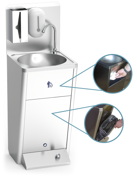Lavamanos de pie integral registrable pulsador Fricosmos Ref. 061414