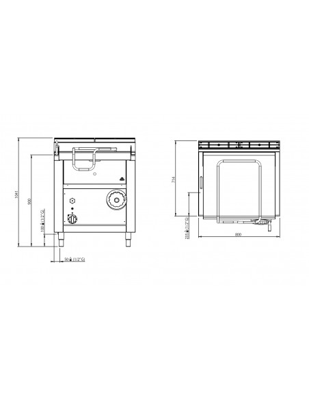 Sarten basculante Bertos Mod. G7BR8/I, a gas