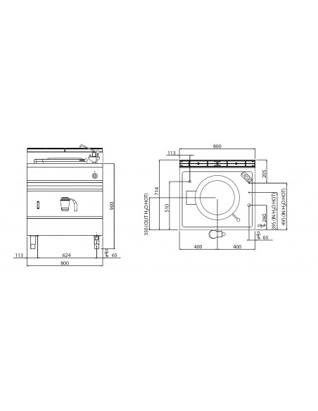 Marmita indirecta Bertos Mod. E7PI, electrica