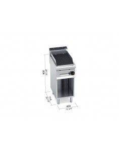 Barbacoa piedra volcanica Bertos Mod. PLG40M/G, a gas 2