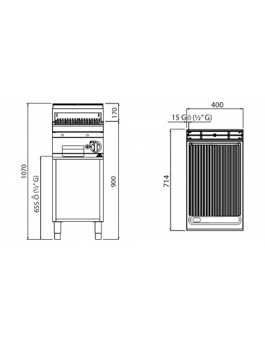 Barbacoa piedra volcanica Bertos Mod. PLG40M/G,...