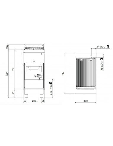 Parrilla con fondo de agua Bertos Mod....