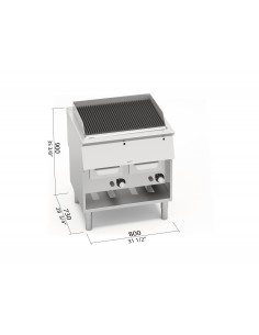 Parrilla con fondo de agua Bertos Mod. SG7WG80M, a gas 2
