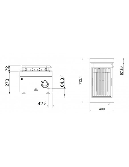 Parrilla de sobremesa Bertos Mod. SE7CG40B, electrica