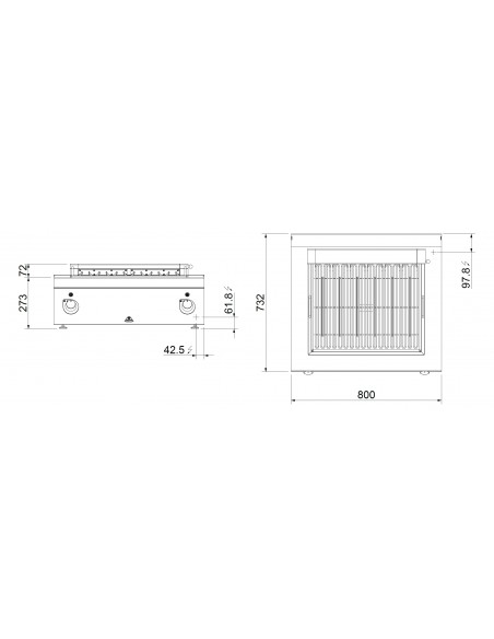 Parrilla de sobremesa Bertos Mod. SE7CG80B, electrica