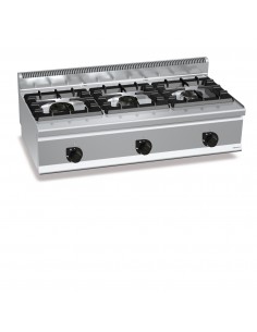 Cocina 3 fuegos de sobremesa Bertos Mod. G6F3BH12, a gas