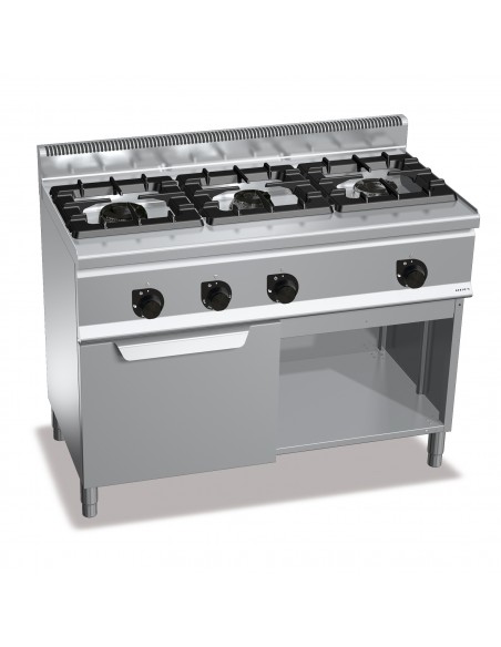 Cocina 3 fuegos con horno Bertos Mod. G6F3H12+FG1, a gas