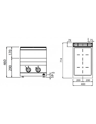 Cocina vitroceramica 2 fuegos de sobremesa...