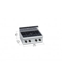 Cocina vitroceramica 4 fuegos de sobremesa Bertos... 2