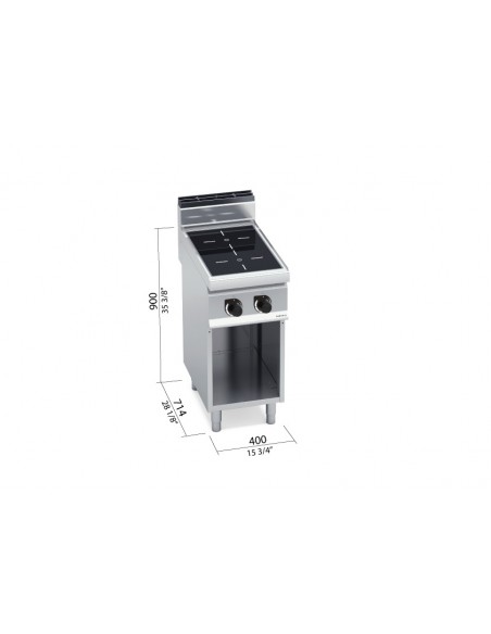 Cocina vitroceramica 2 fuegos Bertos Mod.E7P2M/VTR