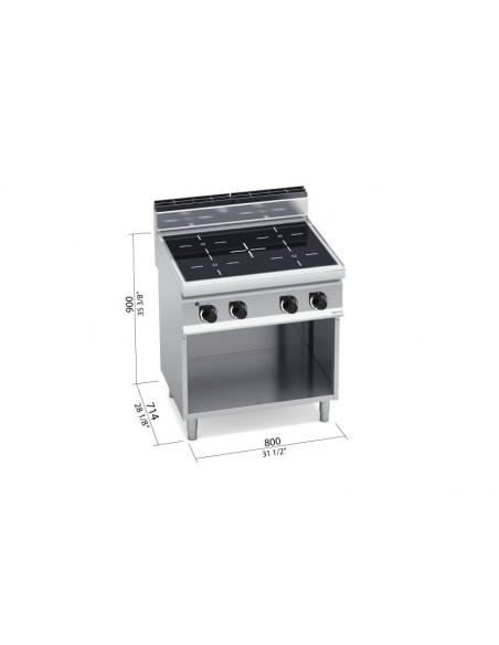 Cocina vitroceramica 4 fuegos Bertos Mod.E7P4M/VTR