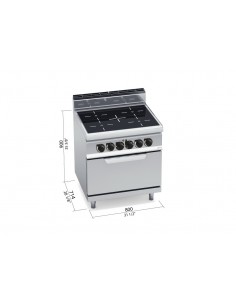 Cocina vitroceramica 4 fuegos Bertos Mod.E7P4M/VTR, con... 2