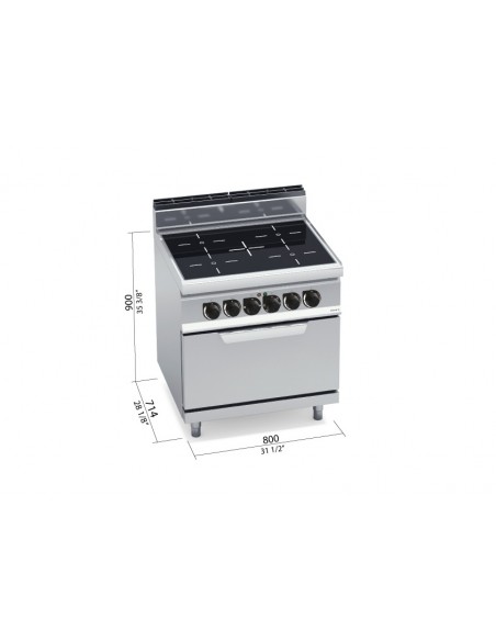 Cocina vitroceramica 4 fuegos Bertos Mod.E7P4M/VTR, con horno