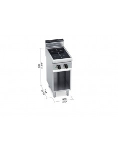 Cocina induccion 2 fuegos Bertos Mod.E7P2M/IND 2