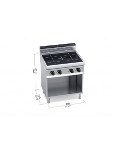 Cocina induccion 4 fuegos Bertos Mod.E7P4M/IND 2