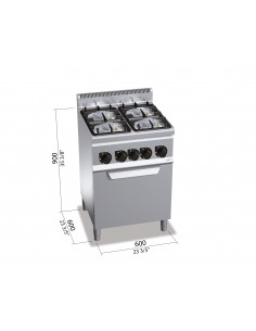 Cocina 4 fuegos con horno Bertos Mod. G6F4PW+FG1, a gas 2