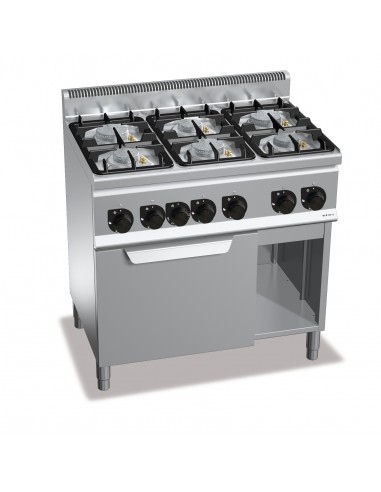Cocina 6 fuegos con horno Bertos Mod. G6F6PW+FG1, a gas