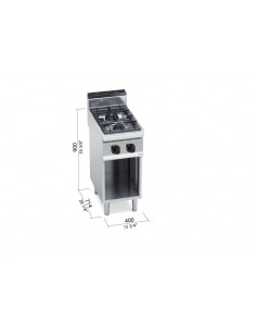 Cocina 2 fuegos Bertos Mod. G7F2M, a gas 2