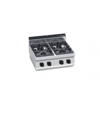 Cocina 4 fuegos de sobremesa Bertos Mod. G7F4BP,  potenciada a gas
