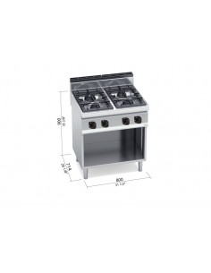 Cocina 4 fuegos Bertos Mod. G7F4M, a gas 2