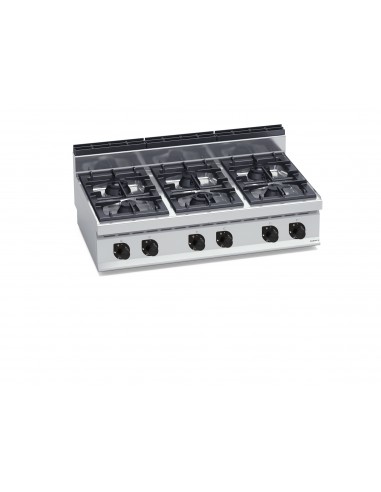 Cocina 6 fuegos de sobremesa Bertos Mod. G7F6B, a gas