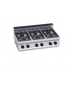 Cocina 6 fuegos de sobremesa Bertos Mod. G7F6BP,...
