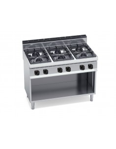 Cocina 6 fuegos Bertos Mod. G7F6MP,  potenciada a gas